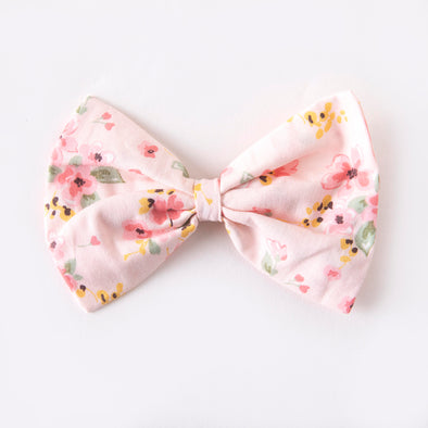 Stella pink floral bow clip